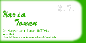 maria toman business card